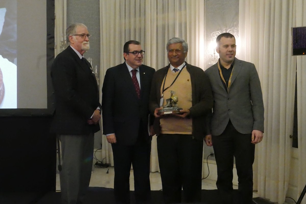 IAWF's tweet photo. 2016 recipient of the Wildland Fire Safety Award - Prof. Domingo Xavier Viegas. Presented at #2017WFSS Congratulations. #BCNWildfireWeek https://t.co/12iSuyyDR1