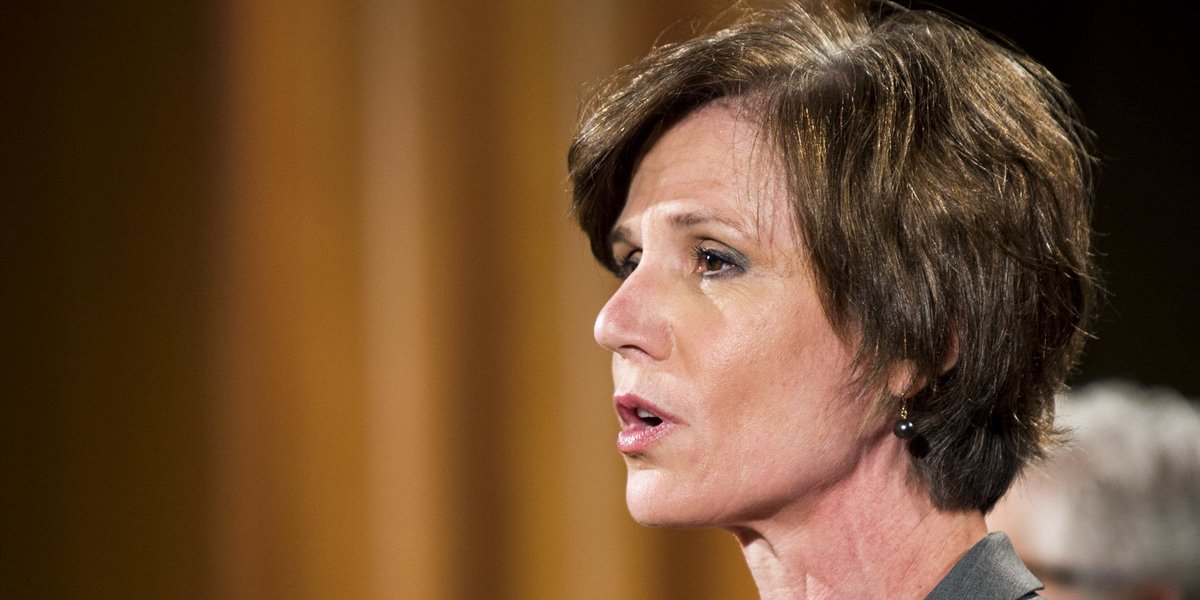 HuffPostPol's tweet photo. Read the full text of Sally Yates' letter opposing Trump's Muslim ban https://t.co/5bCy6MTPPv https://t.co/K91fSG78Vf