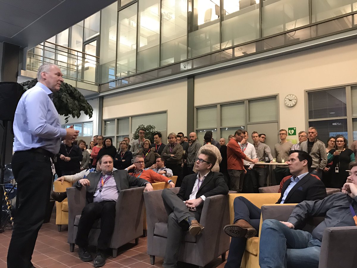 MillaViren's tweet photo. Hello #jyväskylä ! Our new CEO @VellanErik says it's important to have fun at work. I agree 👍#sonera #sonerab2d https://t.co/EMHsVUcvpG