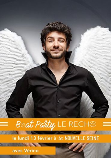 Pointe du Stand-Up français, Verino .<a href="/verinaze/">Vérino</a> sera à la #BOATPARTY #13fevrier #humour
#withrefugees #coeurcoeur  
 weezevent.com/le-recho-diner…