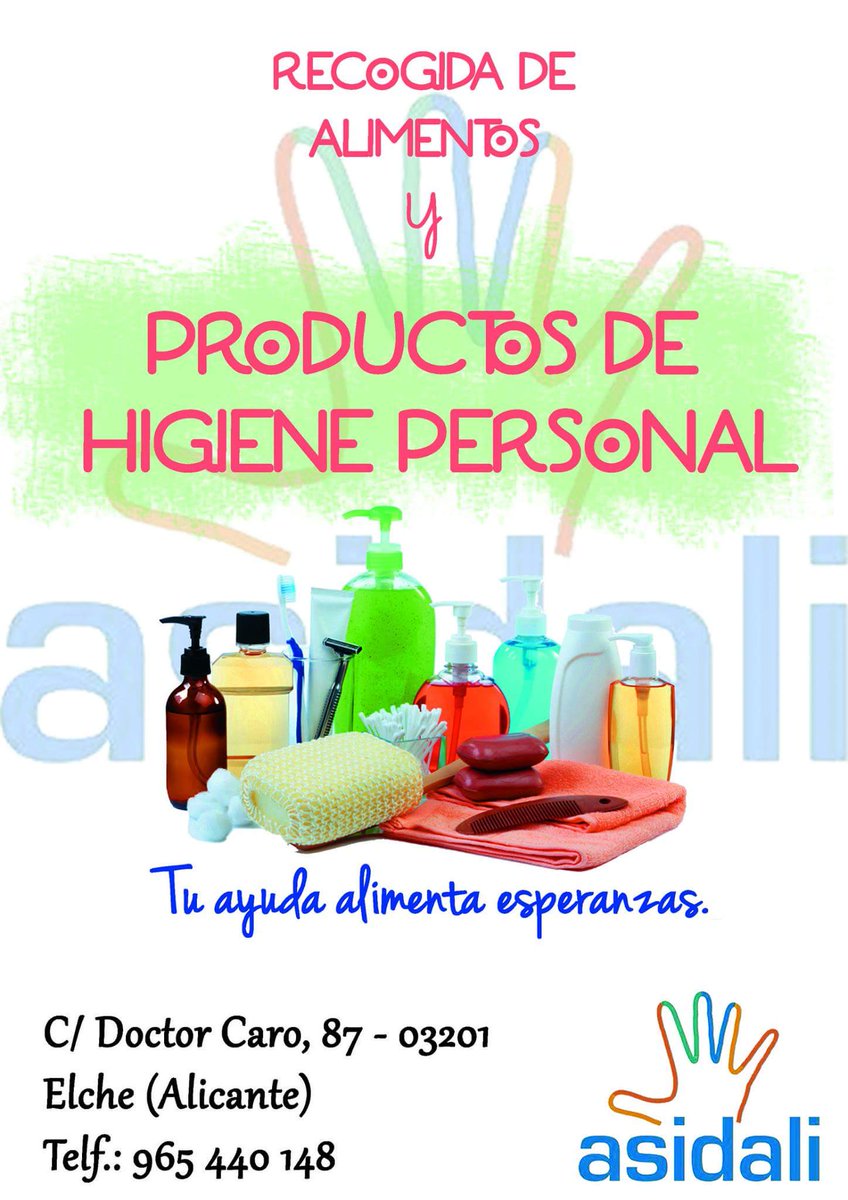AsidaliONG's tweet photo. Tu ayuda alimenta esperanzas. #Recogida #Alimentos #ProductosDeHigienePersonal #Asidali https://t.co/6ihusxxg3O