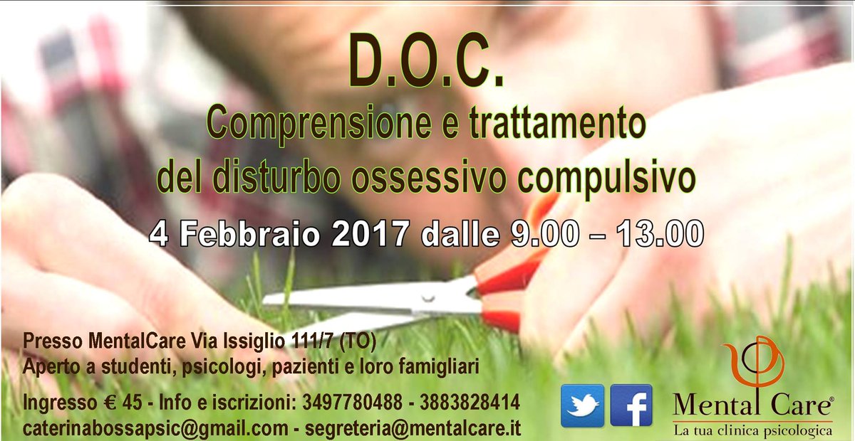 Sabato 4 febbraio alle ore 9. Una mattinata dedicata alle sindromi ossessive, alla loro comprensione e trattamento.
