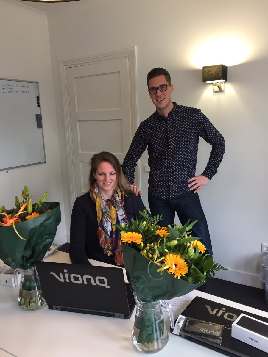 Vandaag is ons team weer verrijkt met twee nieuwe collega's. Welkom Sander en Renee! #Vionq #trots