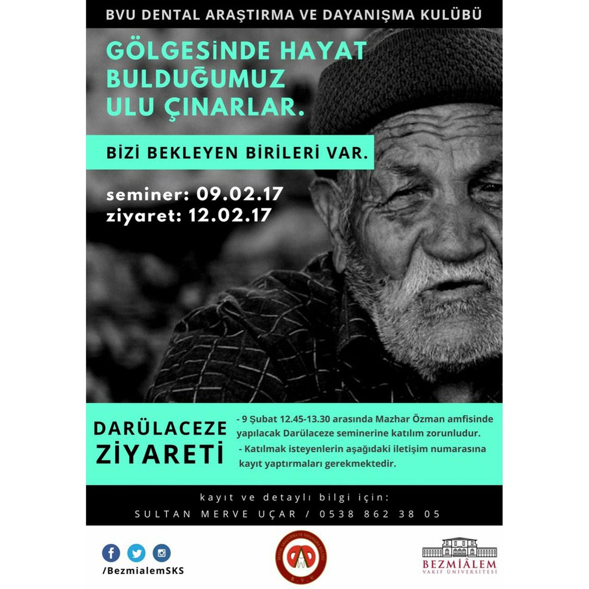 Dayanışma kolumuzun düzenlemiş olduğu Darulaceze semineri ve ardından  ziyaretine katılımınızı bekliyoruz. 😊