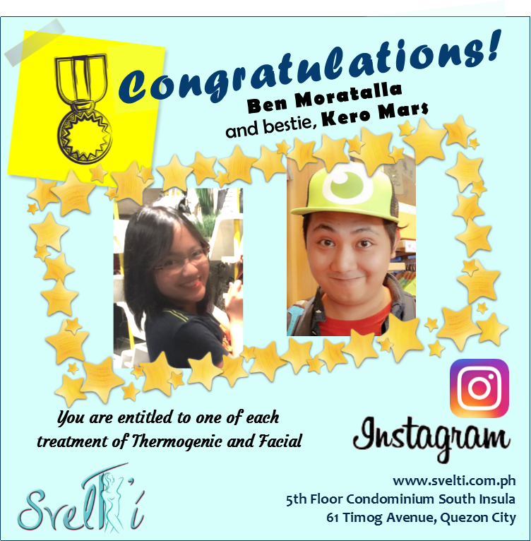 svelti_ph's tweet photo. Congratulations to our winner for Instagram, @ad_ben_ture_67, Ben Moratalla and bestie @smaras16, Kero Mars. 
#LoveThySelf @svelti_ph https://t.co/BfmA57K8G1