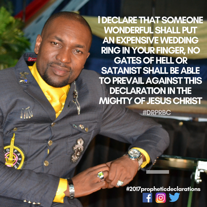 ProphetDrBChiza's tweet photo. TAG, SHARE AND REPOST #2017propheticdeclarations #drprbc #Blessings https://t.co/J1tiANdf8V