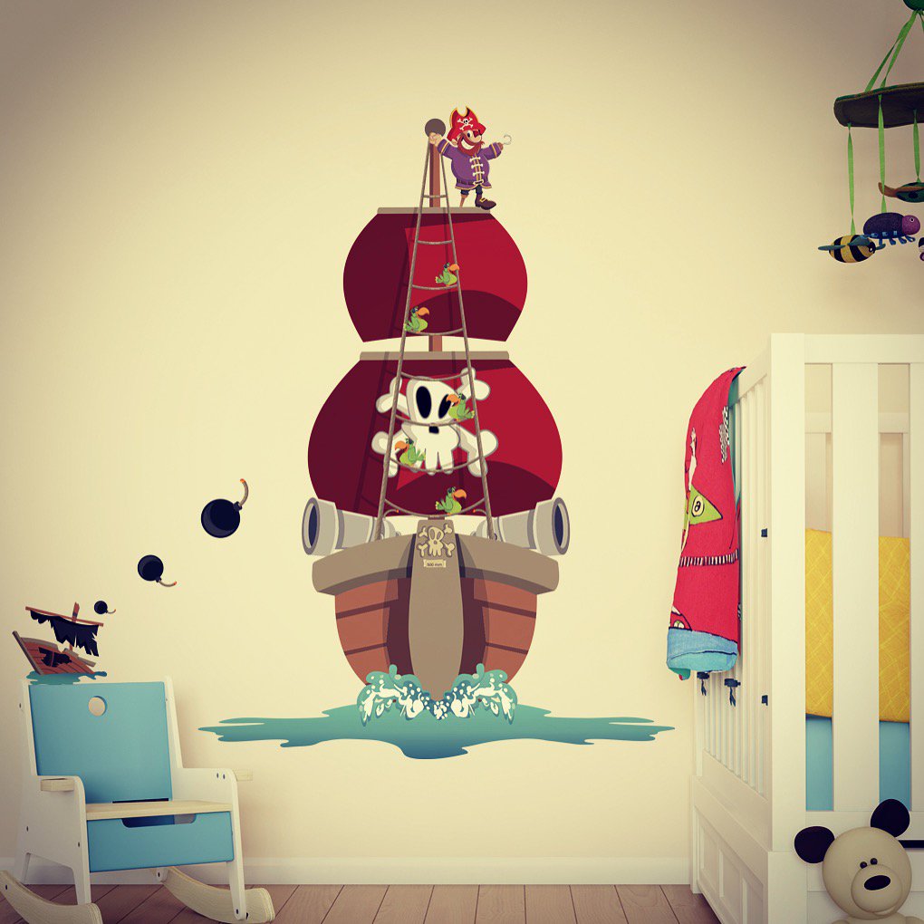 WallPlayLtd's tweet photo. Our fantastic full pirate ship height chart at https://t.co/RKTukwdtVR #kids_prints #baby #nursery #repositionable #pirateship #heightchart https://t.co/NY6py27a8R