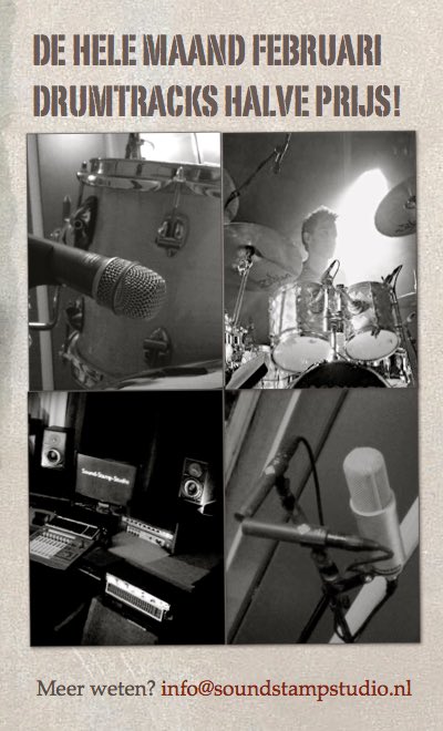 Pietorrr's tweet photo. Nieuwe actie vanaf vandaag! Delen/re-tweeten mag! :) #drums #studio #drumtrack #opnemen https://t.co/bUtvFvBXTw