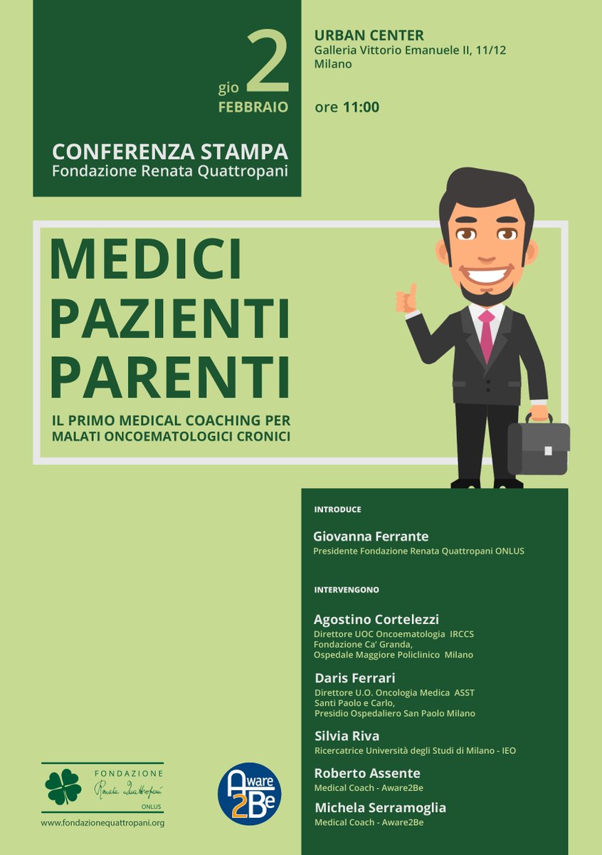 2/2/2017, presentazione progetto Medical Coaching a favore dei pazienti oncoematologici cronici, Urban Center, Galleria Vittorio Emanuele.MI