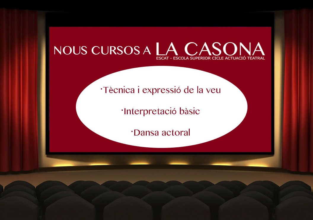 La setmana que ve comencem els #nouscursos de #febrer a @lacasonateatro 
Encara no t'hi has apuntat? A què esperes? Informa't al 619508171