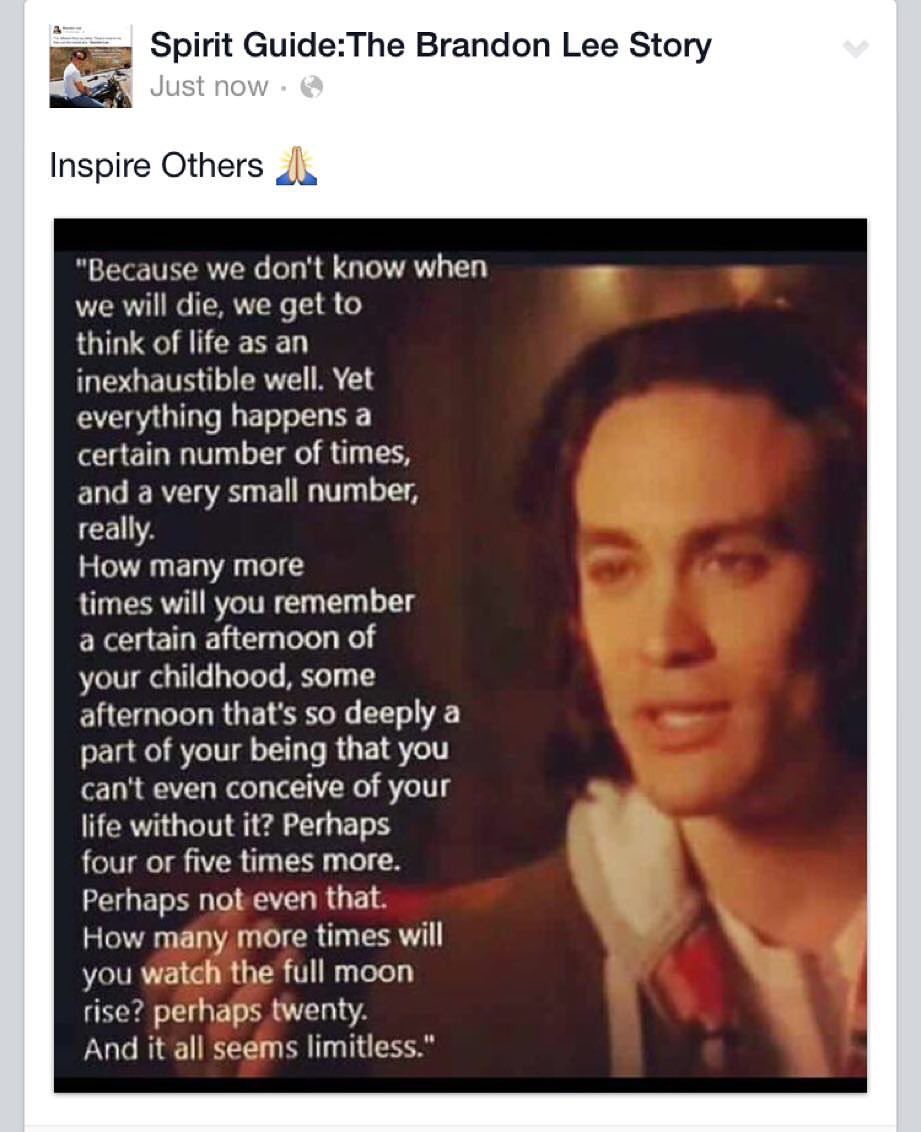 Happy Birthday Brandon Lee, he would have been 52 today R.I.P 