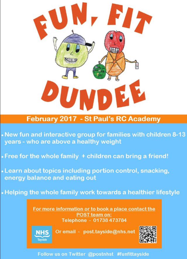 POSTNHST's tweet photo. Fun Fit Dundee starting this month!! Free for the whole family and children can bring a friend :) #funfittayside https://t.co/8nAQ3RzqqJ