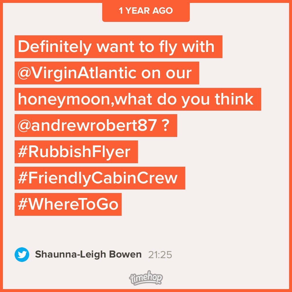 ShaunnaLeigh4's tweet photo. One year later and we go on honeymoon this month flying with @VirginAtlantic @VirginHolidays #FirstTimeToFlorida https://t.co/ckay7oDMgm