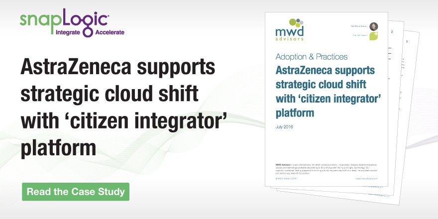 SnapLogic's tweet photo. Customer Spotlight: @AstraZeneca @MWDAdvisors #NewIntegrationLeader https://t.co/PhjvoB2rLw https://t.co/2hadNg2I1e