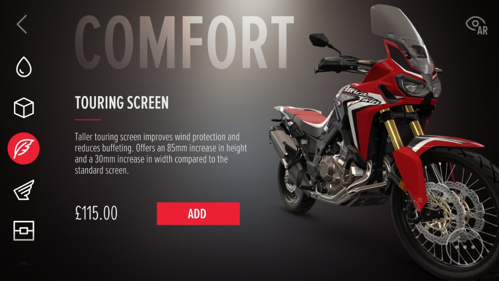 Customise your #africatwin accessories on our motorcycle #app and see what works best for you!