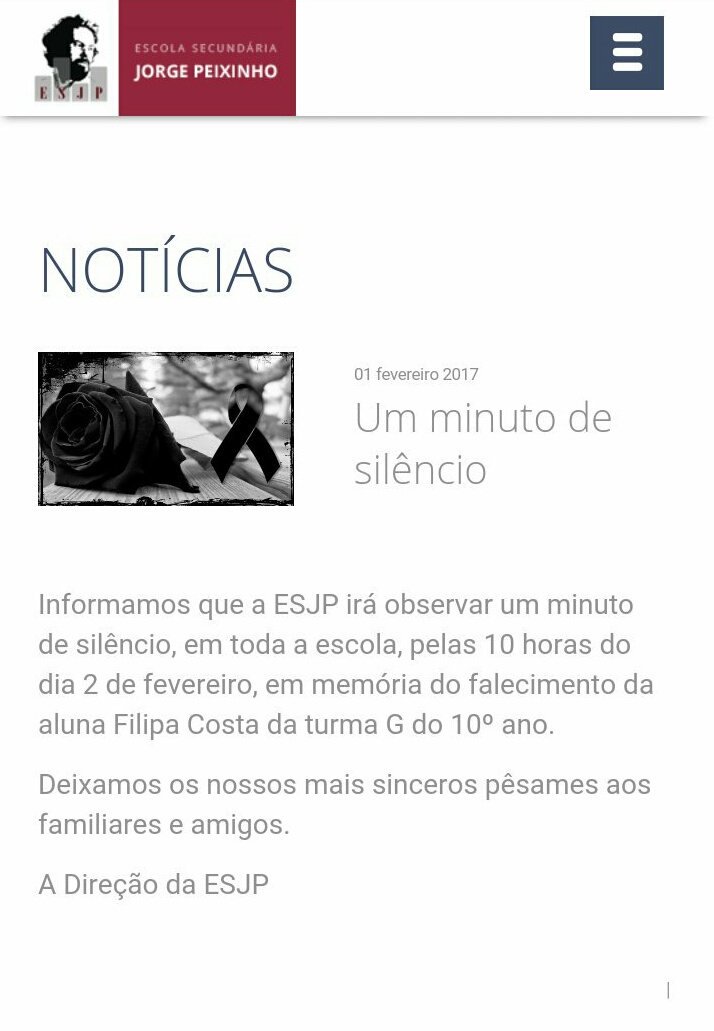 listaAesjp's tweet photo. Os nossos sentimentos para a família e para os amigos, bom gesto da ESJP, cumpram o minuto de silêncio https://t.co/hCSPjMBxm9