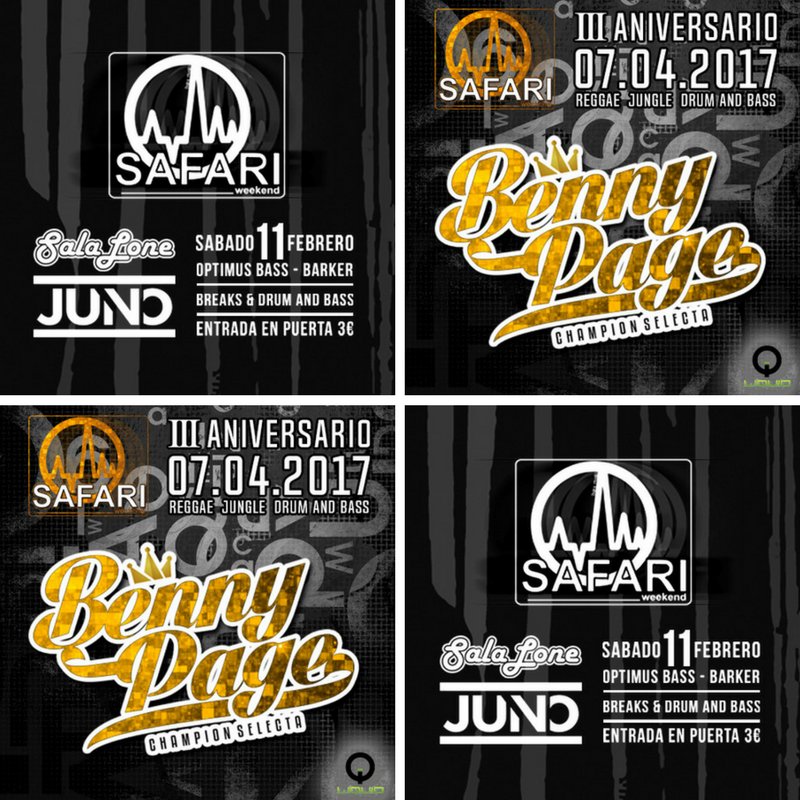 SafariWeekend's tweet photo. ยก2017 tiene muy buena pinta! Apunta nuestras prรณximas fechas. #lone #liquidclub #bennypage #juno https://t.co/cmODkIfN5u