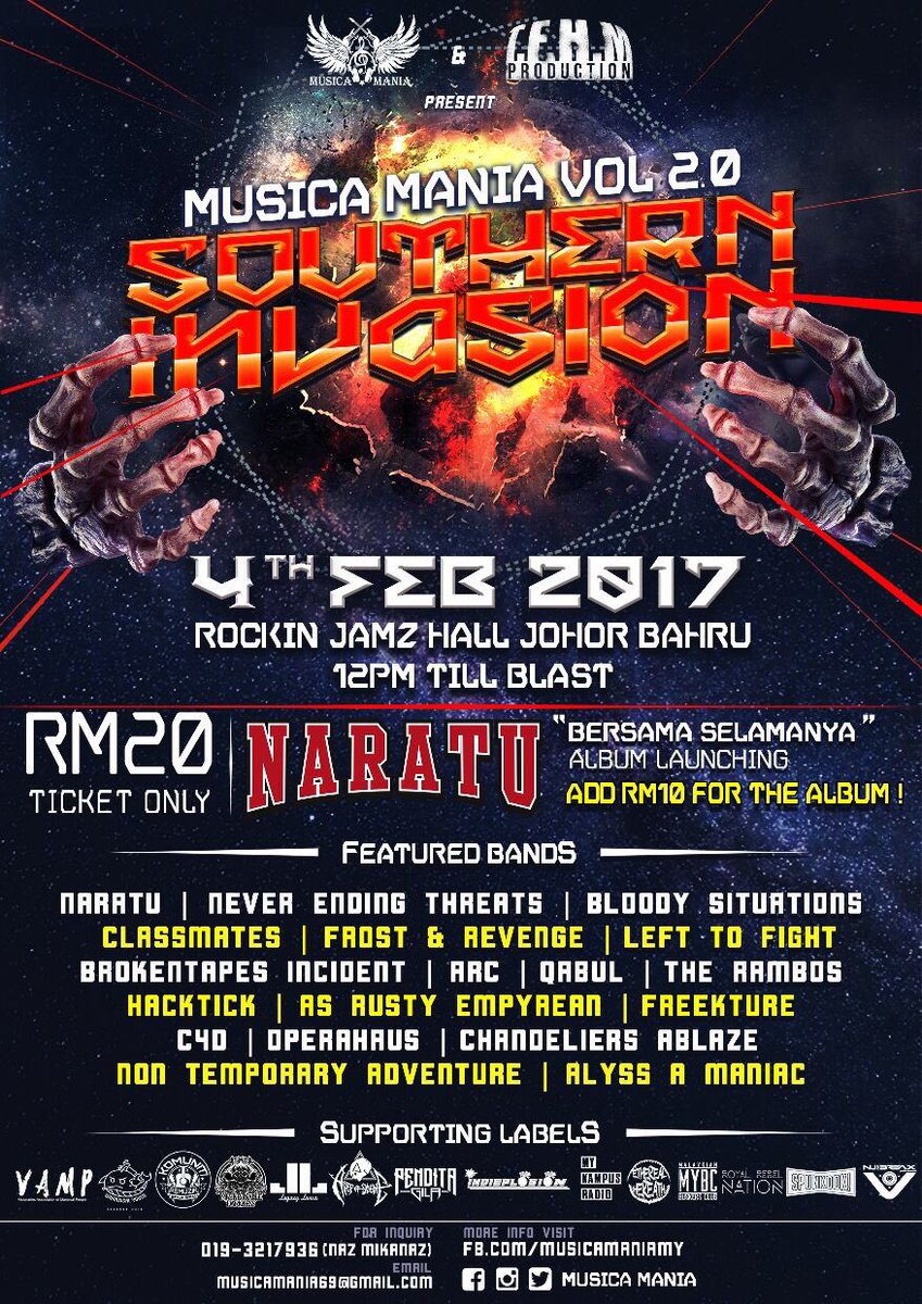 Okay sabtu ni pula! Jom layan semua band sampai pengsan! Hahaha 😂 Do support and buy <a href="/c4dmagnum/">C4D</a> latest album there ✌🏻️😁