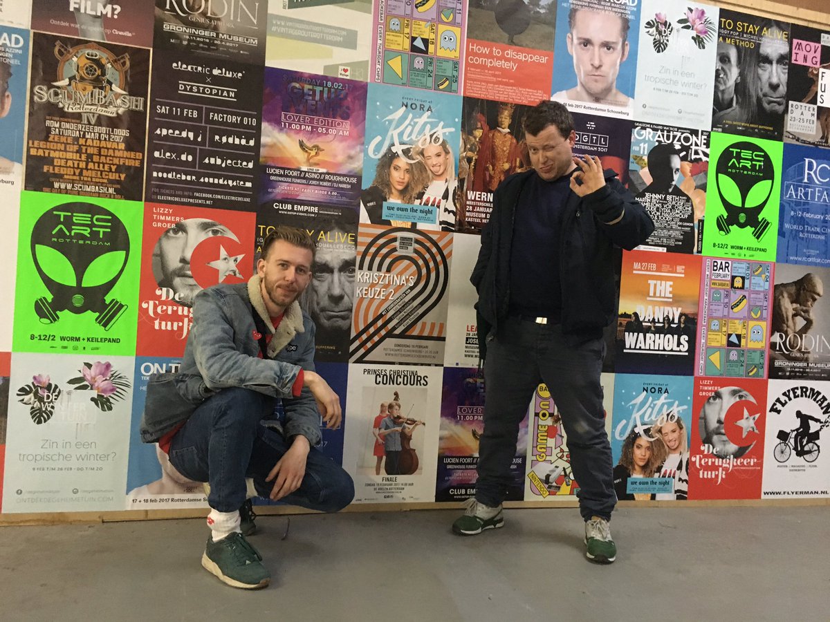 WIJkcoop010's tweet photo. Dank zij de #posterboys van #flyerman hebben wij nu een supermooie #walloffame met actuele #evenementen uit de stad #rotterdam https://t.co/qZv3fJbQ22