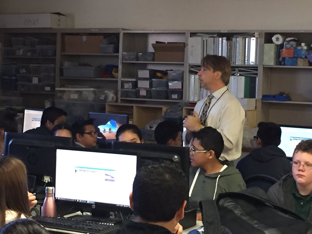 chapinpltw's tweet photo. #CharlesMS #Alg1 visit #ChapinMagnet #POE & build bridges w/ #BridgeDesigner. Bridge contest of 10thgr vs 8thgr builders #ALLIN https://t.co/V1dEE3VEVu