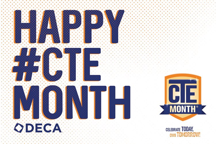 MODECA_VPCOM's tweet photo. Happy #CTEmonth to all of our MO DECA members!🔷 https://t.co/6S0XuaAhfL