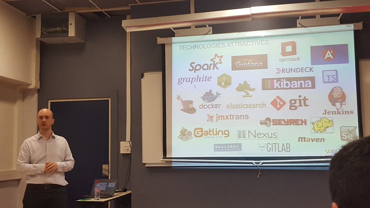 SimonClavier's tweet photo. F.Nollen présente #Cerebro - passer de 1To de logs/j à un service de monitoring sur abonnement, ouvert à tous en interne #SG_OpenSource 1/2 https://t.co/uchgv92PQs