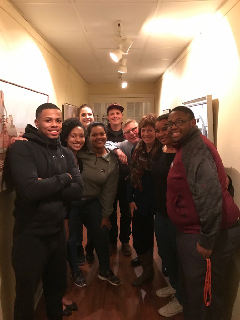 ivanfilby's tweet photo. Kicking off Black History Month with a dinner with a diverse group of inspiring students #BlackHistory@GC https://t.co/st193CfLfI