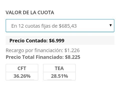 lucasllach's tweet photo. (1) Con el verso de "sin interés", $7999
(2) Sin el verso, $6999. https://t.co/Z7nO9c0hKQ