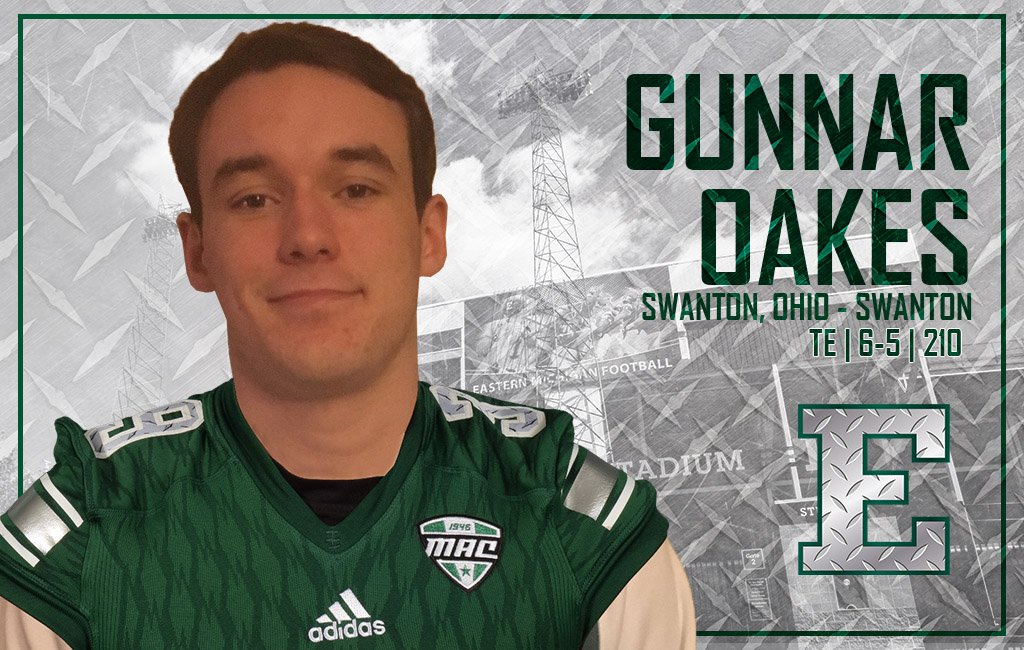 EMUFB's tweet image. Welcome to the Eagles, @gunnar_oakes, a talented tight end from from Swanton, Ohio! #EMUSigningDay #EMUEagles