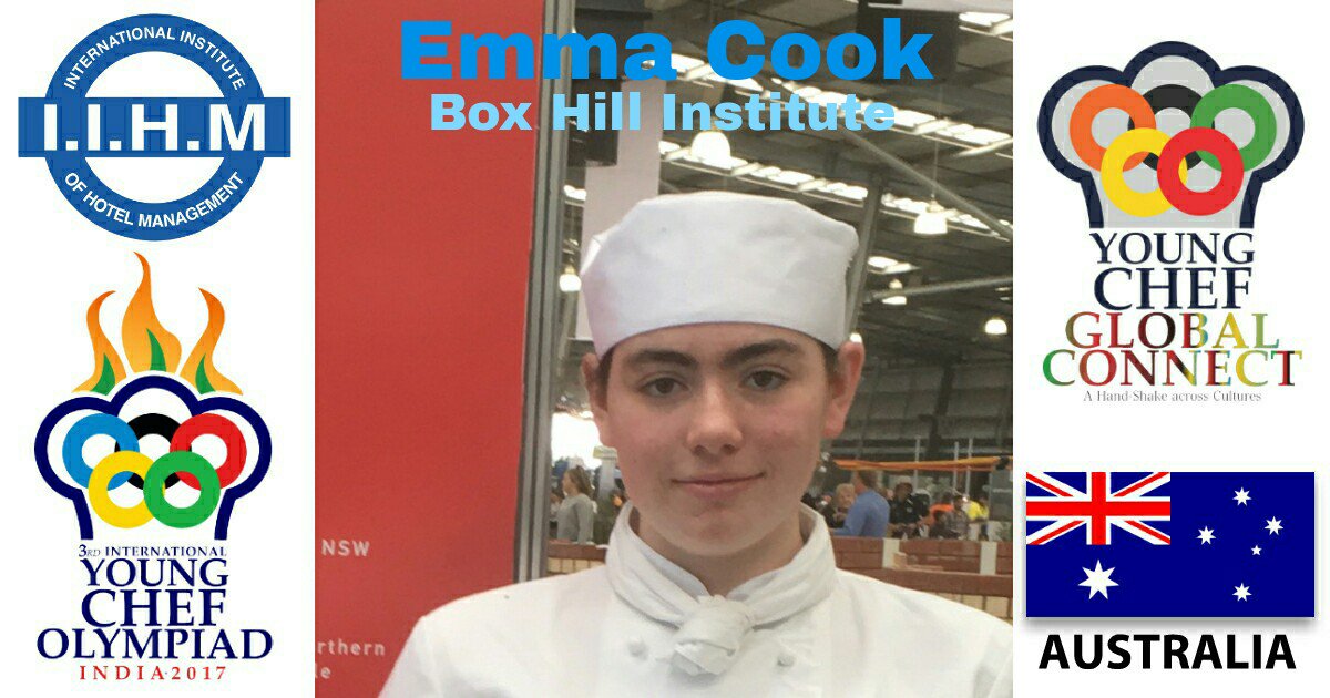 ycolympiad's tweet photo. Emma Cook of @BoxHillTAFE representing #Australia is in the #TopTen will be competing for the title in the finals #YoungChefOlympiad https://t.co/O75yxSJR3y