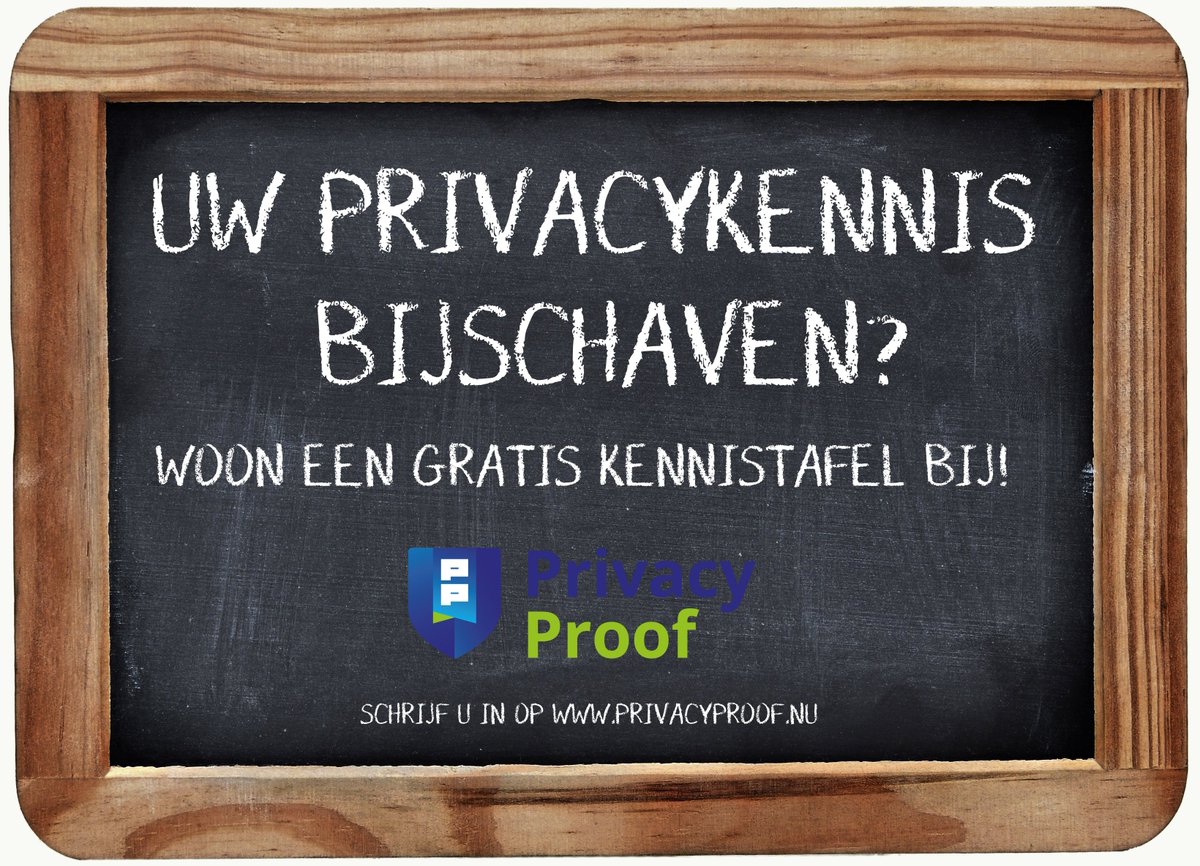 privacymgmt's tweet photo. Uw privacykennis bijschaven? Woon dan één van onze gratis kennistafels over de #AVG bij https://t.co/cSiBcqT5BL #PrivacyProof https://t.co/9LAMzloCe5