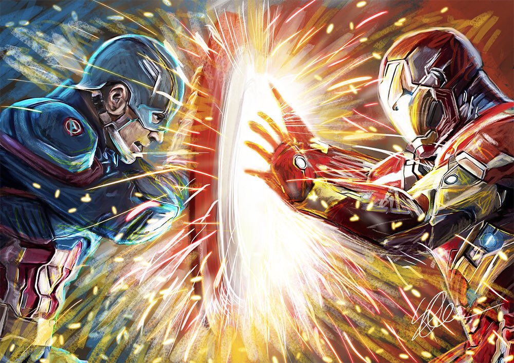 Captain America Vs. Iron Man - [Digital Painting] #CivilWar