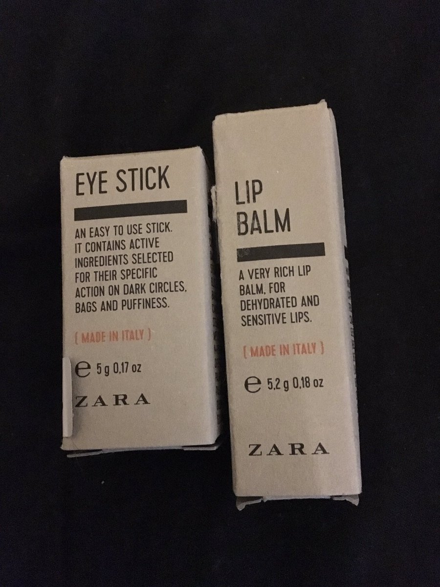 Fashion19961's tweet photo. Love my @ZARA lip balm and eye stick can't wait to start using them #blogger #lipbalm #eyestick #zara https://t.co/mWIFQZxjYc