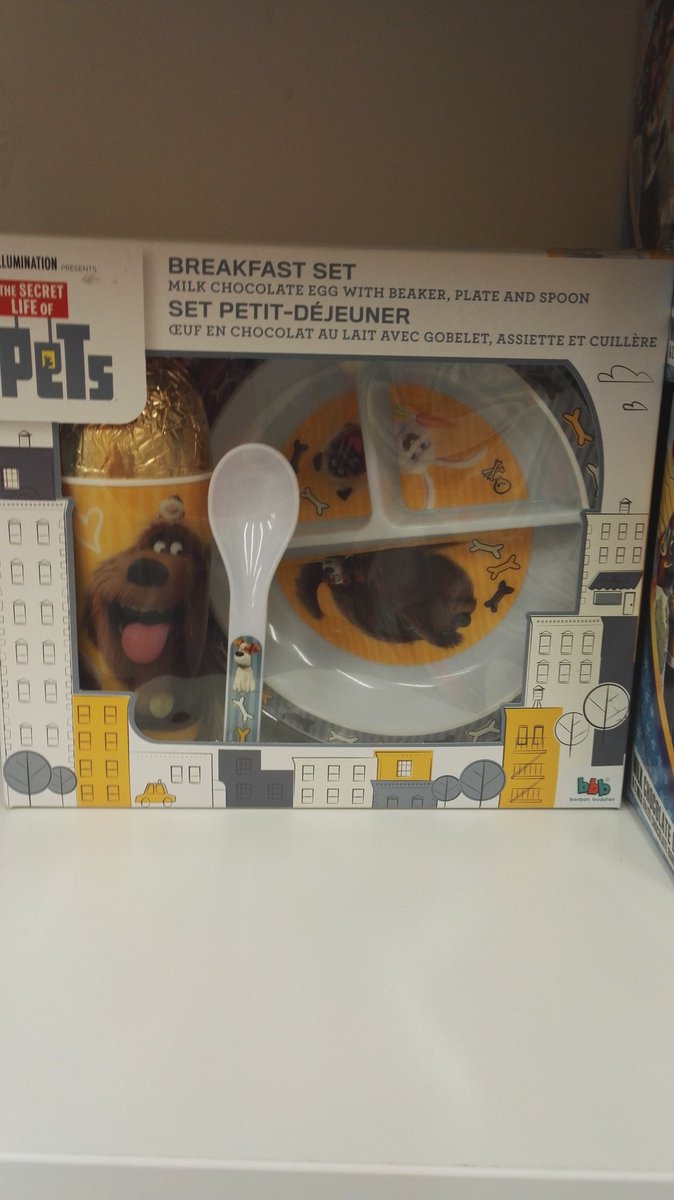 Getting ready for Easter Dispicable Me or Secret Life Of Pets  Milk Chocolate Egg with Breakfast Set