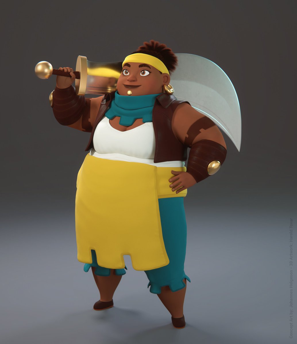haroldgrafico's tweet photo. Hi there! This is my latest 3D Artwork, this time is based on the awesome Farah's character design by Johannes Helgeson #b3d #cycles #krita https://t.co/EzjNUTQUz9