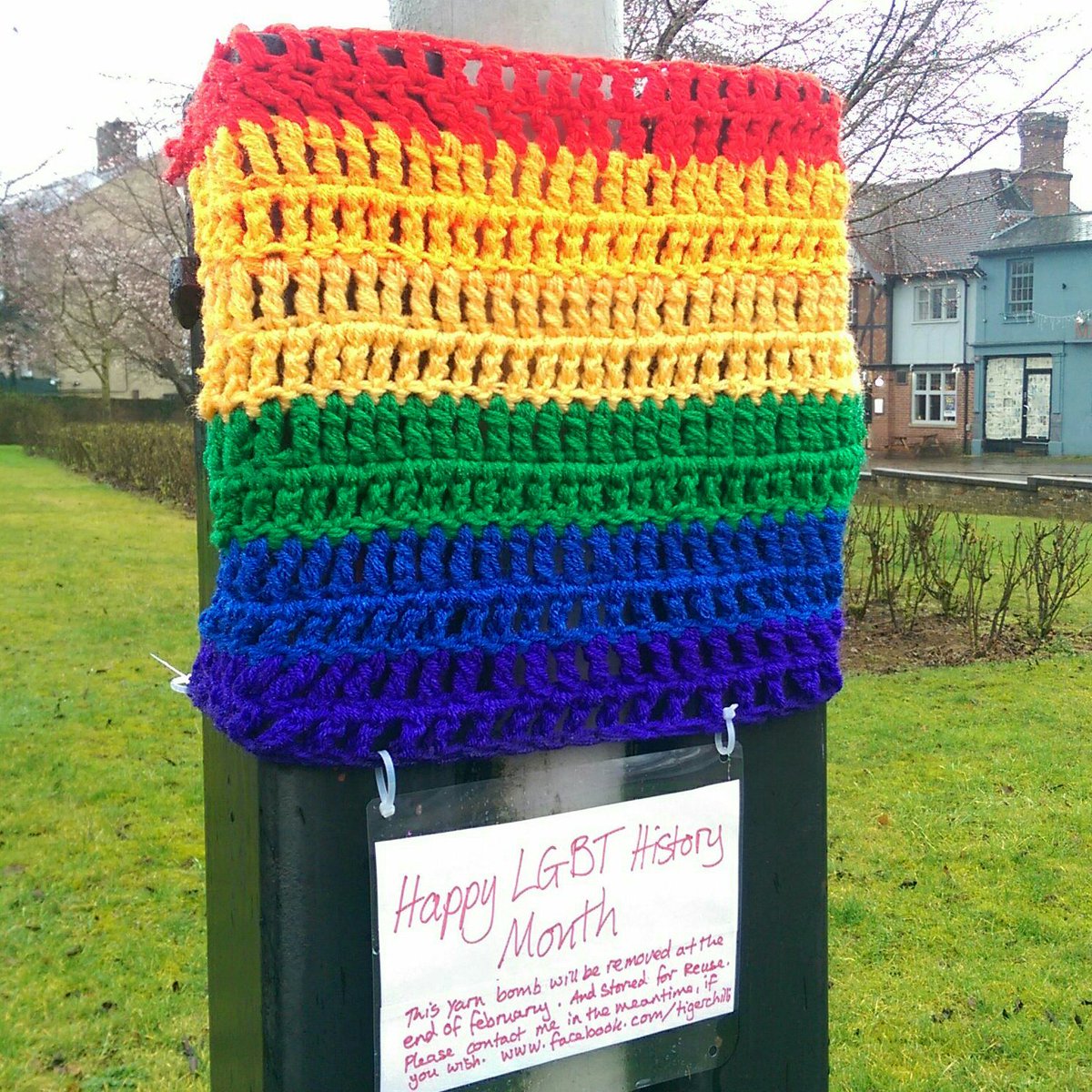 Tigerchilli's tweet photo. February is LGBT History Month.  
https://t.co/kT9VUbSM2P 

https://t.co/qezgzxJDyf

#tigerchilli #yarnbomb #diversity #LGBThistorymonth https://t.co/6CQ4KOBhBB