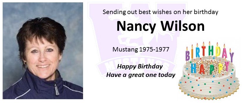 Sending our best wishes to one of our alumni on her birthday Nancy Wilson (Mustang 1975 to 1977) Happy Birthday 