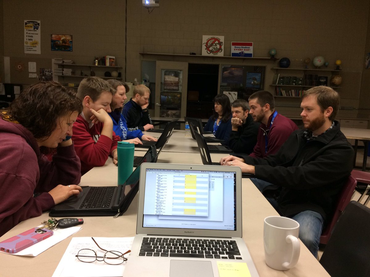 National Signing Day meets Draft Day! IMS/MNC teachers reviewing student data and identifying students for Selected Conferences!!