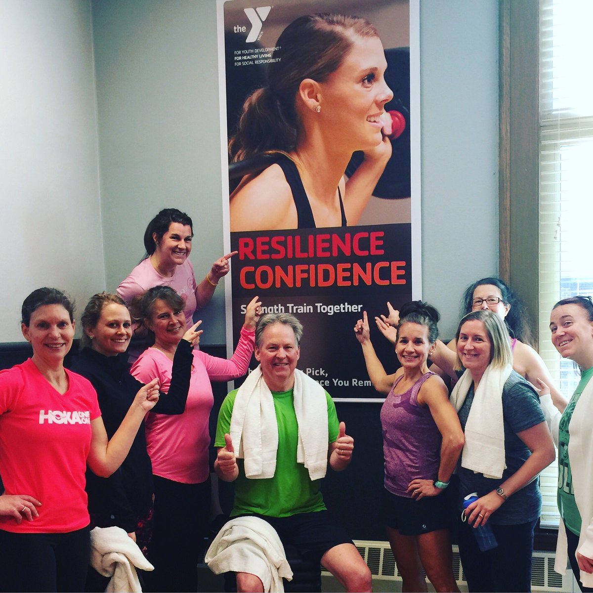 Hamilton_YMCA's tweet photo. What a great way to start #PackTheHouseMonday.  We can all agree, getting healthy is #BetterTogether! #LetsMove #ResilienceConfidence https://t.co/dj6xOIuOSY