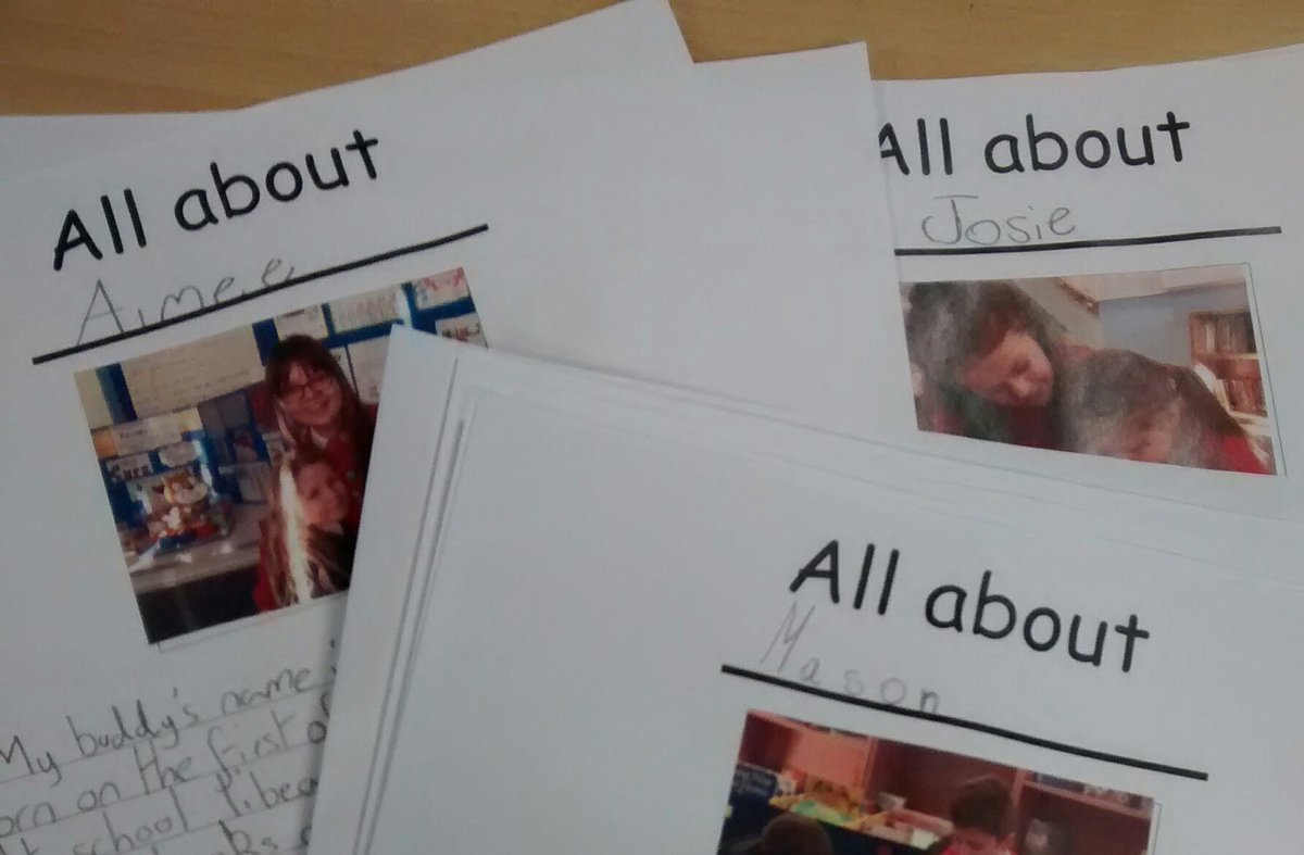 RosebankPS's tweet photo. P7 have made little biographies of their P1 buddies which will be coming home in P1 schoolbags soon! https://t.co/amXhxTxCSV