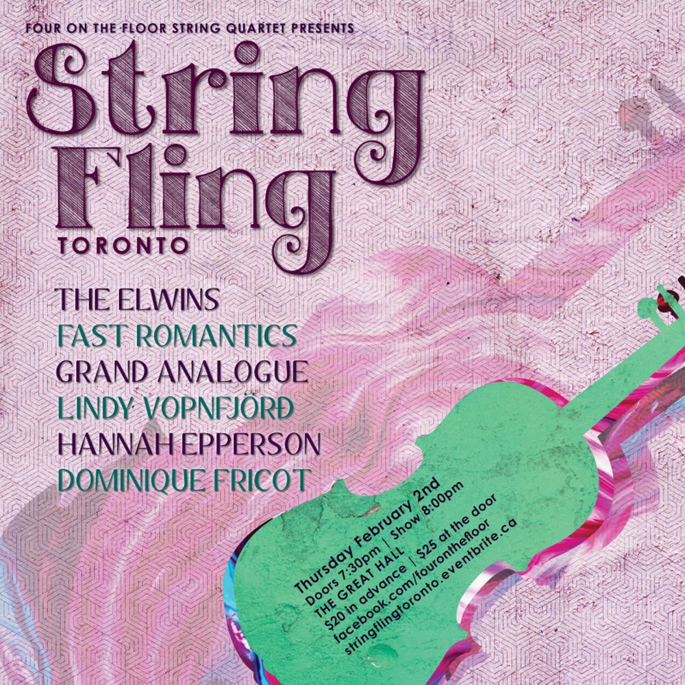 TheGreatHallTO's tweet photo. Excited @fotfsq has crossed over half of #Canada to bring us #StringFlingTO Th 02/02/17 @TheElwins @FastRomantics + https://t.co/ZlFFUVfKvE https://t.co/ah7rR5c4Fq