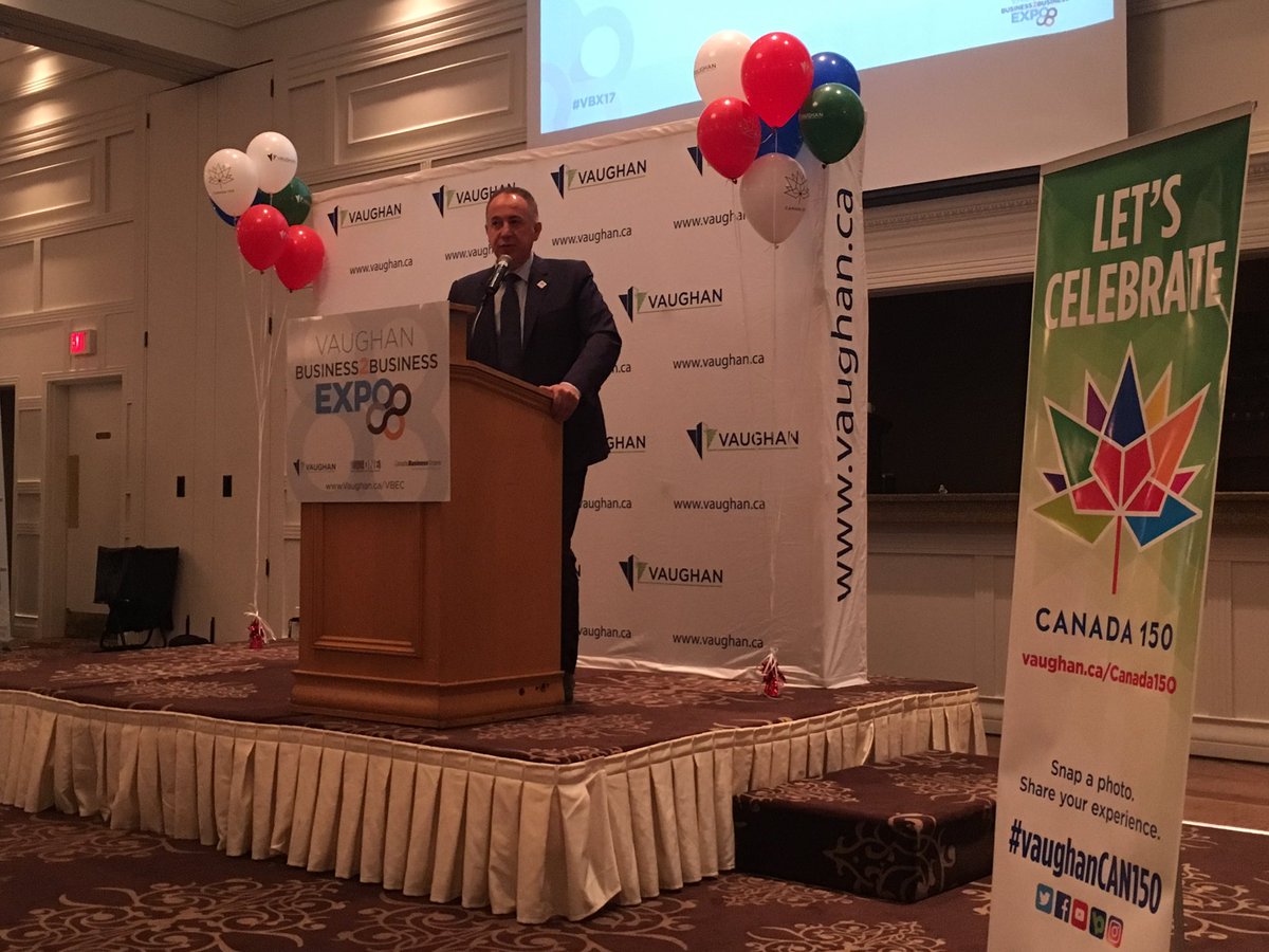 mbmayor's tweet photo. Great to be at the #Vaughan Business Expo today supporting our businesses. #VBX17 https://t.co/EQGwtfTMeL