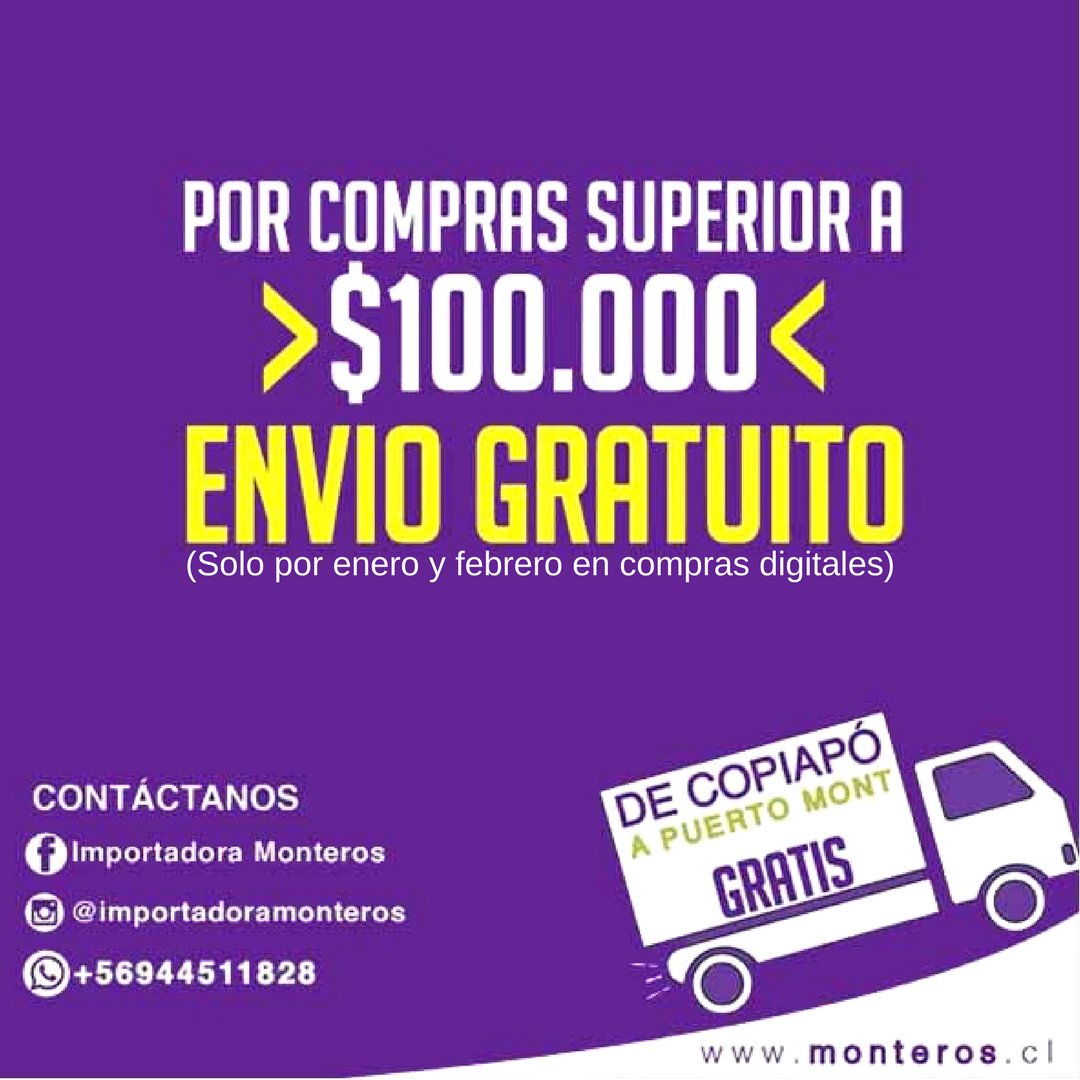 Hoy te recordamos que con la compra de más de $100.000 en compras digitales el envío es gratis.