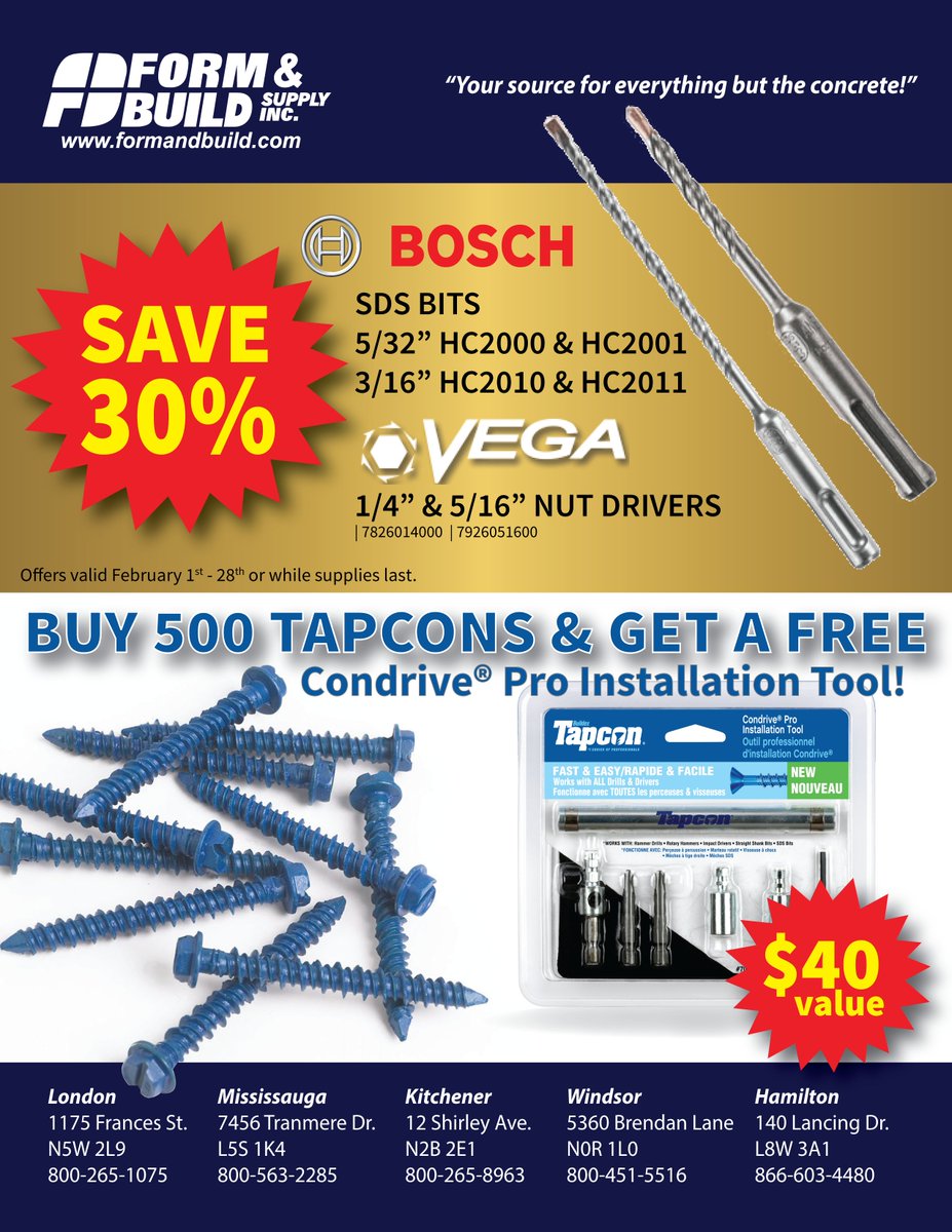 FBSupplyInc's tweet photo. Check out this month's Feature - available while supplies last! #TAPCONS #BOSCH #VEGA https://t.co/2OAojfHw1G