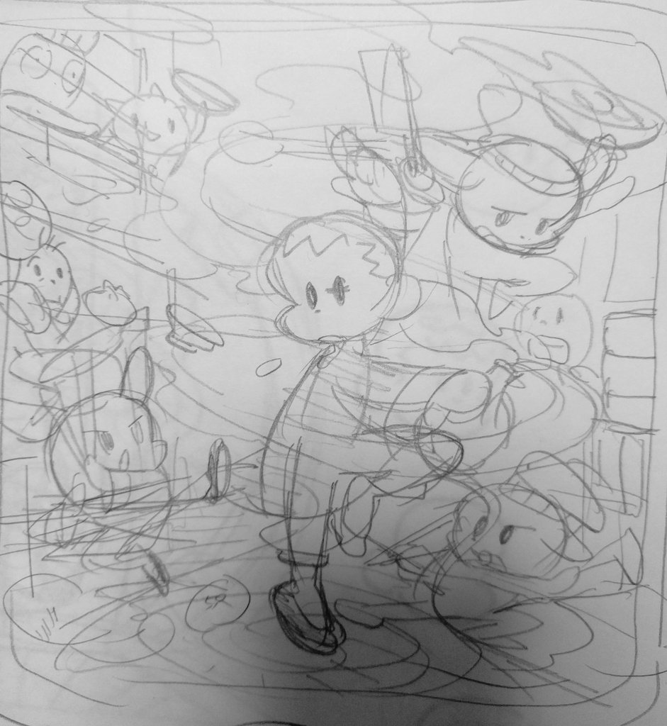 ユア イラストレーター いきなり始めるイラストメイキング 個人的にラフを描いてから下書きをします ラフ の適当さがうかがえますが 描く内容とかここで固めとくと下書き迷いません たぶん 下書きは青色鉛筆でおおまかに捉えて 鉛筆で整えます ユア イラストレーター いきなり始めるイラストメイキング 個人的にラフを描いてから下書きをします ラフ の適当さがうかがえますが 描く内容とかここで固めとくと下書き迷いません たぶん 下書きは青色鉛筆でおおまかに捉えて 鉛筆で整えます