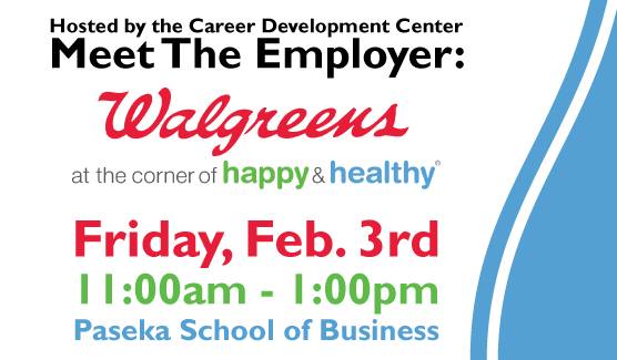 MSUMCDC's tweet photo. Meet the Employer: Walgreens event is this Friday! https://t.co/BvwxAO0kVI Not just jobs but opportunities! #MSUMopportunities #msumstudents https://t.co/8j2qRGhm8R