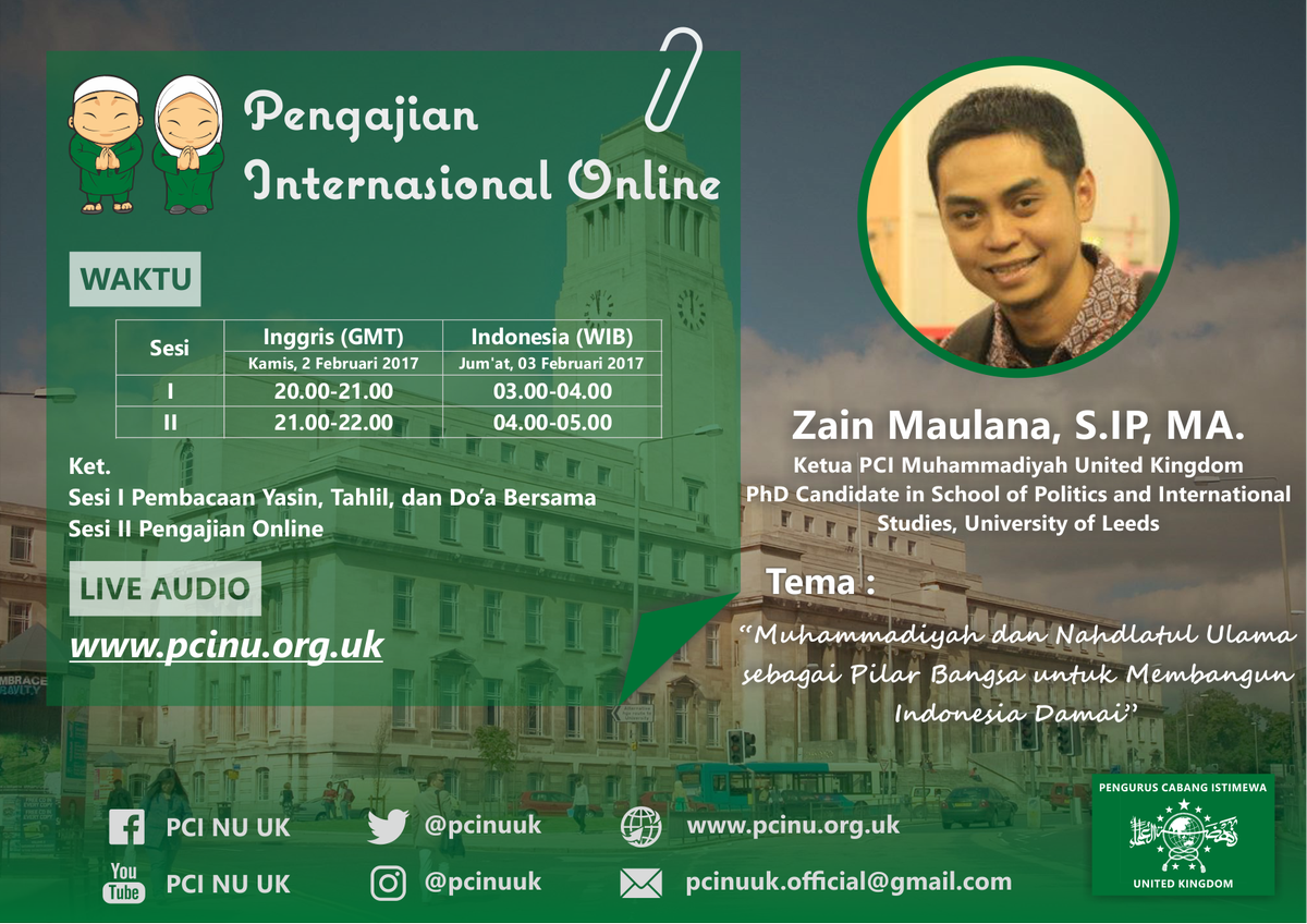 pcinuuk's tweet photo. Pengajian: "Muhammadiyah dan NU sebagai Pilar Bangsa untuk Membangun Indonesia Damai" di https://t.co/8qzidtIFFj
#pengajian #yukngaji https://t.co/jYP6vsQGXX