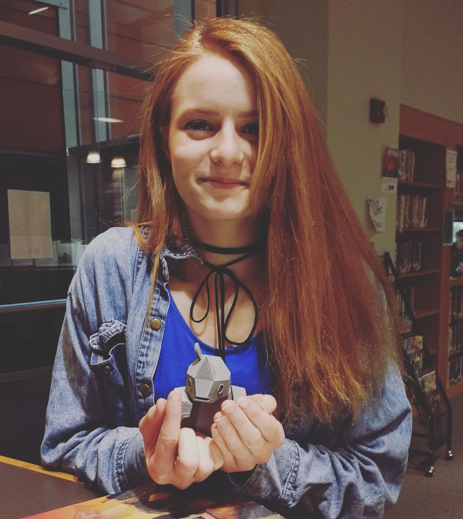 bmmslibrary's tweet photo. Aubrey (1st hr library aide) printed a rhino figure that fits together in pieces; you can even move its legs! What will YOU create today? https://t.co/4419QQiuXM