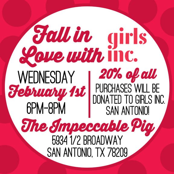 ImpeccablePig's tweet photo. @GirlsIncSATX we cannot wait for our event tonight in #SanAntonio ! https://t.co/9T7lgjs6ji