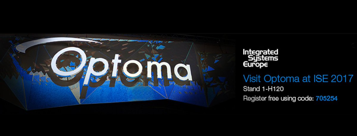 Optoma_EMEA's tweet photo. ISE starts on Tuesday! Get a free ticket on us &amp; visit us on stand 1-H120. Use code 705254 to get your free ticket https://t.co/6J2fvLBBVq https://t.co/zbykw8Ys3U